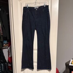 CAbi Dark Washed Denim Trouser Leg Jeans